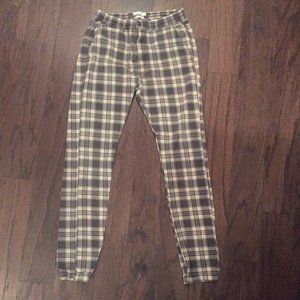 Men's Black and White Plaid Pants